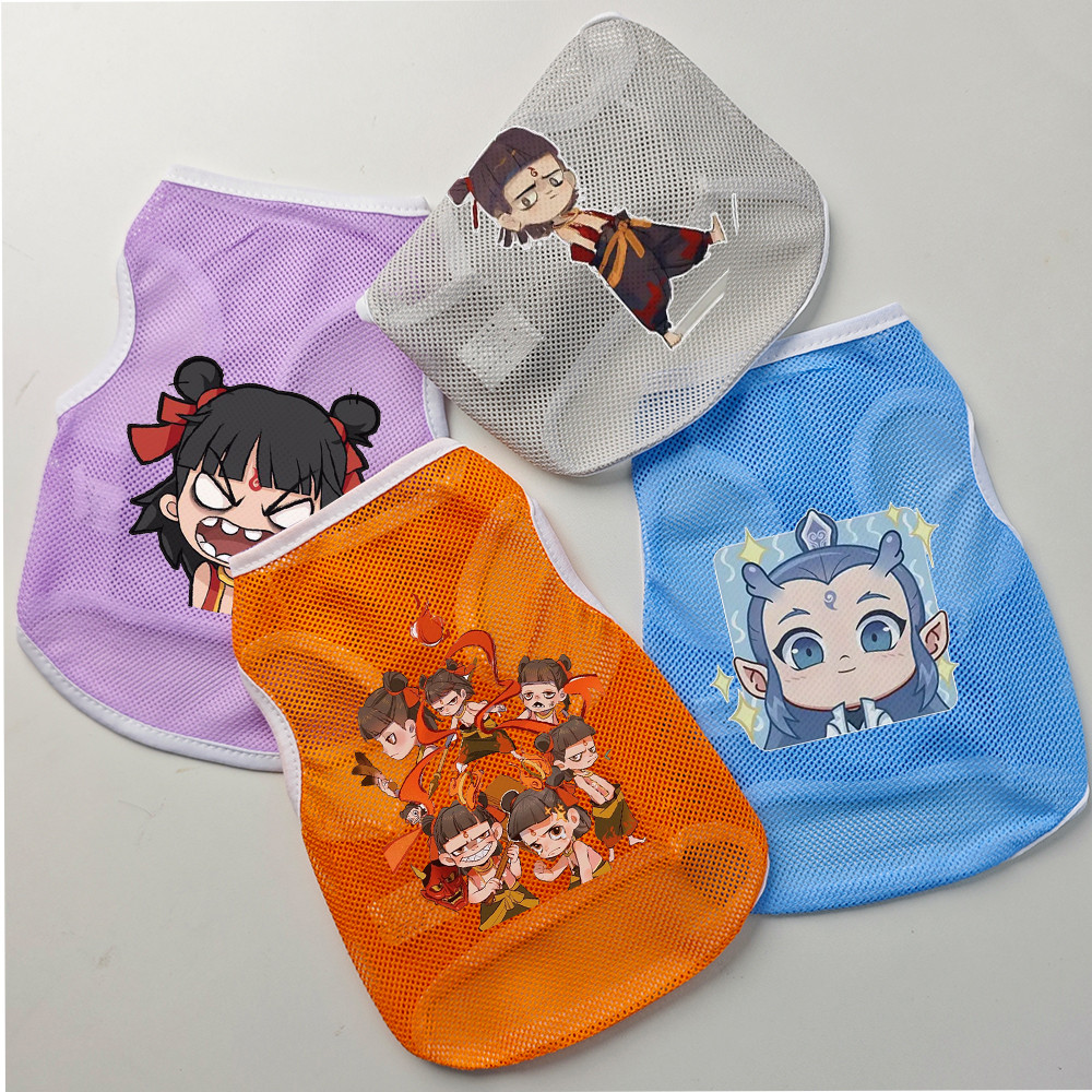 ✨ Hàng Mới Về ✨ S-2xl Mùa Hè Thiết Yếu Nhẹ Thoáng Khí Nezha In Hình Chó Top Lưới Quần Áo Cho Mèo Và Chó
