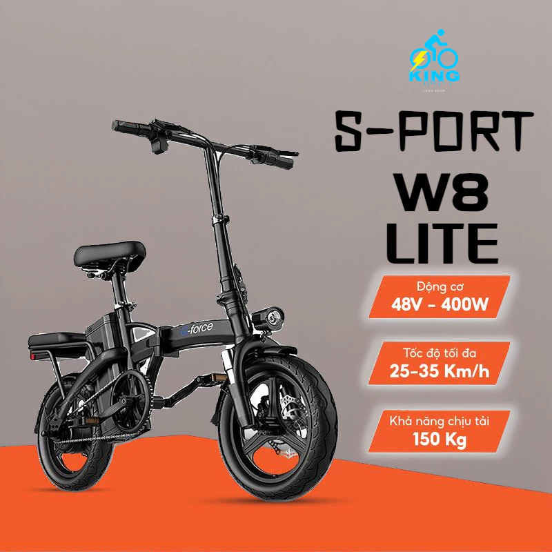 Xe đạp trợ lực điện S-PORT W8 - phiên bản Lite , di chuyển  chế độ trợ lực - Bảo hành 12 tháng phương  xe xedap