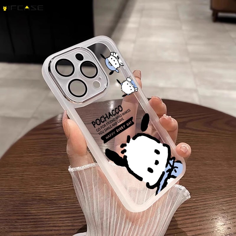 Dành Cho Xiaomi 17 15 15S 15T Civi 5 4 Pro Max Poco F8 C71 M7 X7 F7 Pro Ultra Ốp Điện Thoại Có Ống Kính Máy Ảnh Phim Hoạt Hình Chó Pochacco Dễ Thương Màu Xanh Trong Suốt Vỏ Mềm