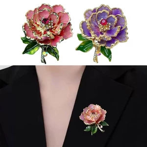 Exhila Thời Trang Nữ Hoa Mẫu Đơn Trâm Cài Màu Sắc Sống Động Với Ngọc Trai Giọng Di Động Cho Tiệc Tiếp Liệu Và Trang Trọng