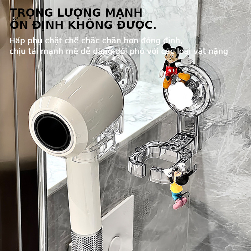 Giá Đỡ Máy Sấy Tóc Nhà Tắm Có Cốc Hút Chắc Chắn Dán Tường Siêu Chịu Tải Độ Bền Lâu Dài