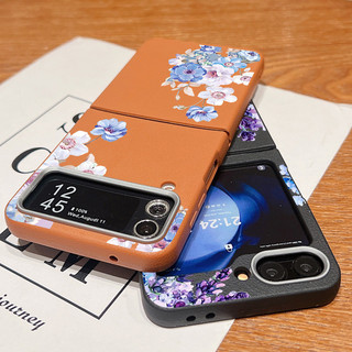 Ốp Họa Tiết Hoa Cho Samsung Galaxy Z Flip6 Flip5 Flip4 Flip3 Flip 6 5 4 3 5G Họa Tiết Da Mềm TPU Gấp Điện Thoại