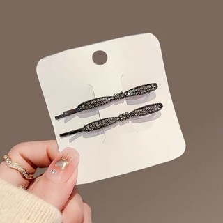MAUROPOLI Kẹp Tóc Kim Loại Đen Nữ Phong Cách Mới Nơ Tinh Tế Kẹp Bên Nổ