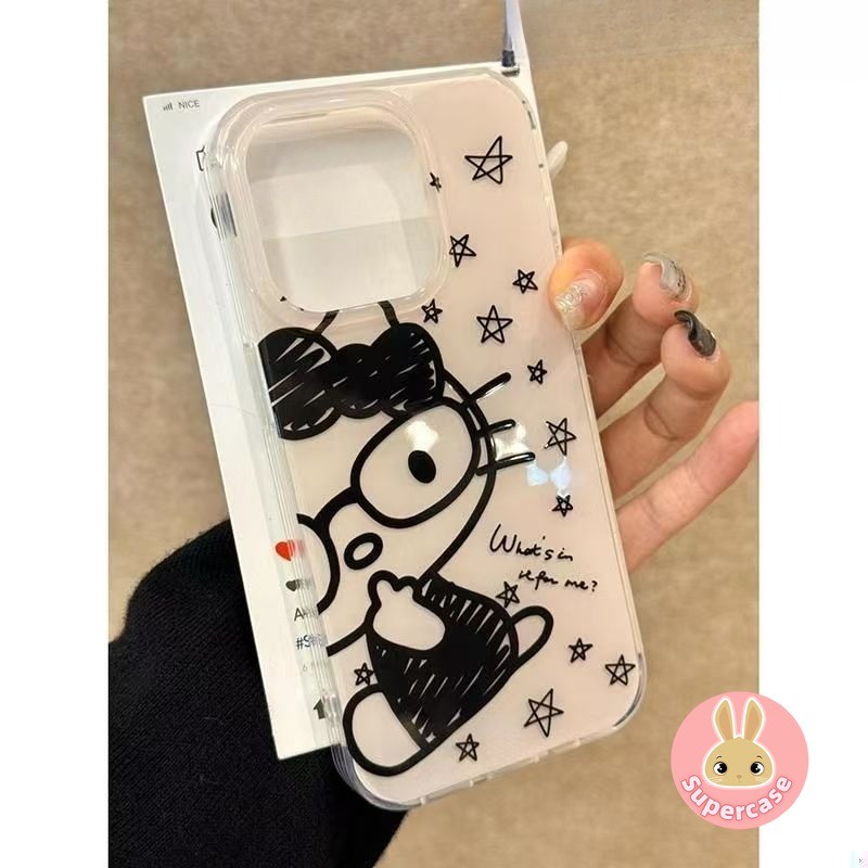 Ốp điện thoại hình mèo Star Kitty Line dễ thương cho Redmi Note 14 13 12 Turbo 4 3 11T 11 10 Pro Plus 5G Vỏ điện thoại chống sốc mềm màu kem hoạt hình