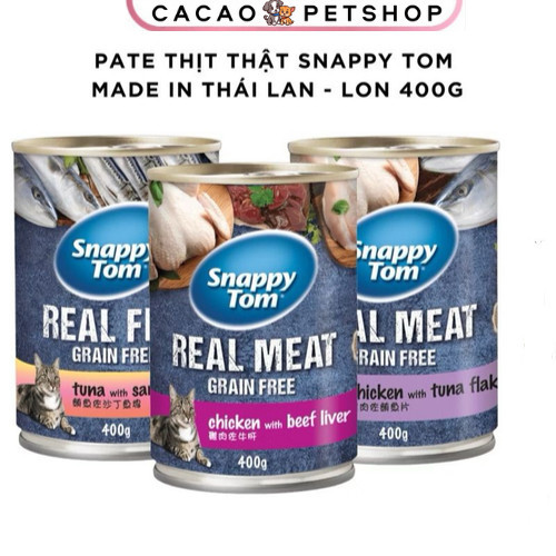 Combo tiết kiệm 10 lon Pate Snappy Tom Lon 400g Real Fish & Real Meat ...