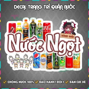 Decal NƯỚC NGỌT - Decal Dán Tường Trang Trí Quán Ăn, Trà Sữa, Cà Phê.