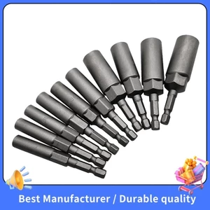 10 Cái 5.5mm-14mm Hex Ổ Cắm Tay Đầu Phun Đai Ốc Bộ Trình Điều Khiển Ổ Cắm Cờ Lê Bộ Cho Máy Khoan Điện Trình Điều Khiển Tác Động Tua Vít Điện Tay Cầm Dụng Cụ