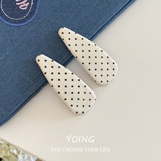 Yoing / Phong Cách Hàn Quốc Đen Trắng Chấm Bi Tóc Phụ Kiện Tóc Bên Gãy Tóc Nổ Kẹp 2025 Phong Cách Mới