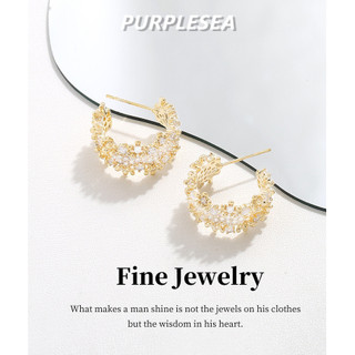 Bông Tai Vàng Đầy Sao Zircon Bông Tai Nữ Kim Bạc Hoa Rỗng Ánh Sáng Sang Trọng Cao Cấp Thiết Kế Niche Bông Tai Trang Trí Cao Cấp