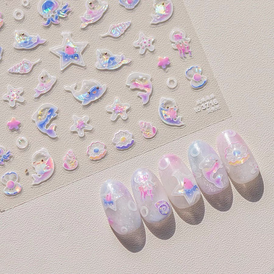 Sticker 3D cho mùa hè sticker 3d sò biển ốc sao biển đi biển | Shopee ...