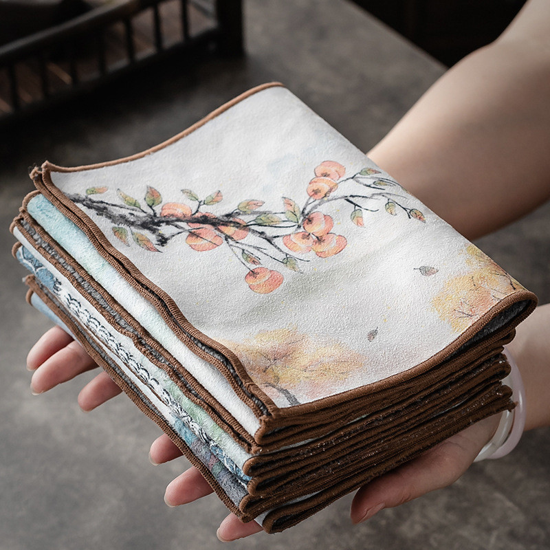 Khăn lau, trải bàn trà đạo với nhiều họa tiết đẹp mắt (29.5 * 19.8 cm)
