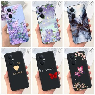 Oppo Reno7 Z 5G / Reno8 Z 5G Vỏ Điện Thoại Họa Tiết Bướm Hoa Đẹp Reno 7Z 8Z 5G CPH2343 Ốp Silicon Mềm Màu Kẹo