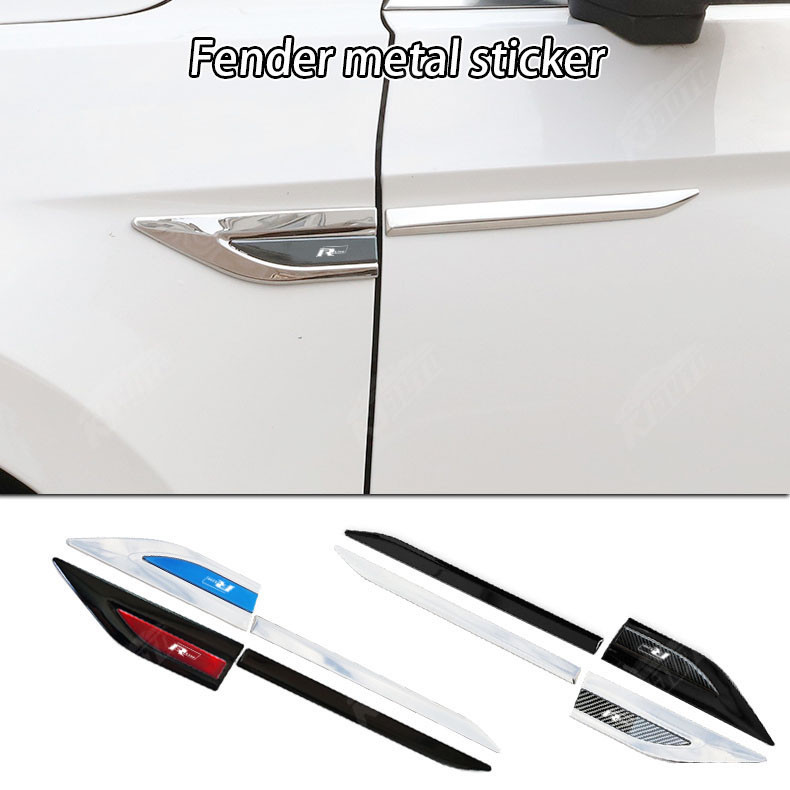 Volkswagen Rline Kim Loại Fender Bên Nhãn Dán Huy Hiệu Chống Trầy Xước Chống Mài Mòn Bảo Vệ Cửa Xe Thể Thao Sửa Đổi Phụ Kiện Trang Trí