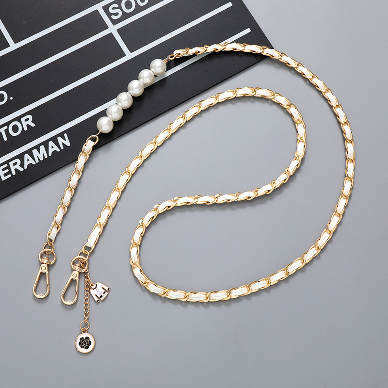 Phụ Kiện Điện Thoại Di Động Phong Cách Chanel Dây Ngọc Trai Da Chống Sốc Đeo Ngang Dây Xích Túi Đeo Vai Dây Xích Mặt Dây Chuyền Vỏ Điện Thoại Móc Khóa Chống Mất Dây Dài Mặt Dây Chuyền Điện Thoại Di Động