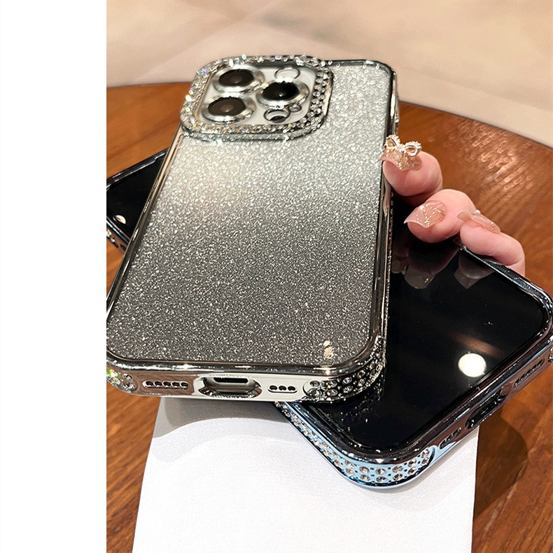 Mạ kim cương lấp lánh Vỏ điện thoại iphone15 Pro Max 14 13 12 11 vỏ cho vỏ iPhone TPU silicon lỏng vỏ mềm Bảo hiểm toàn diện chống sốc
