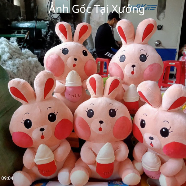 Gấu Bông Thỏ Hồng Ôm Bình Sữa Má Hồng Lúng Lính Đáng Yêu Véo Má Hay Ôm Đều Thích Sản Phẩm Cao Cấp