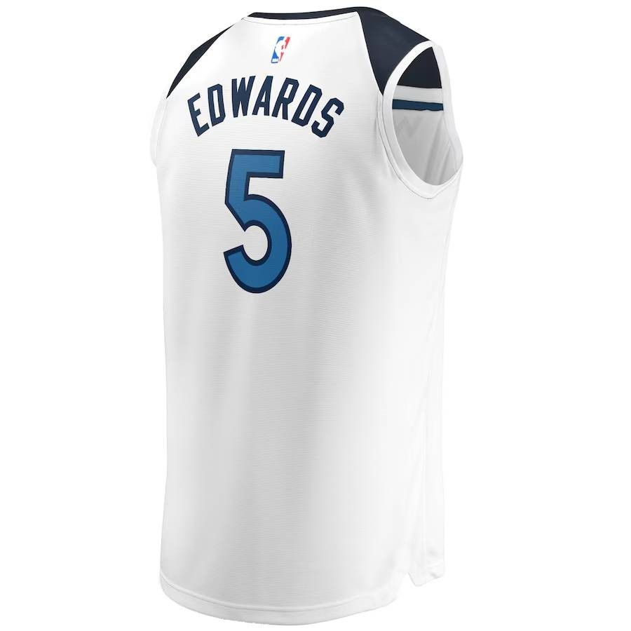 Áo bóng rổ NBA Minnesota Timberwolves phiên bản Icon của Anthony Edwards - Màu trắng, phù hợp từ trẻ em đến người lớn, nhiều size