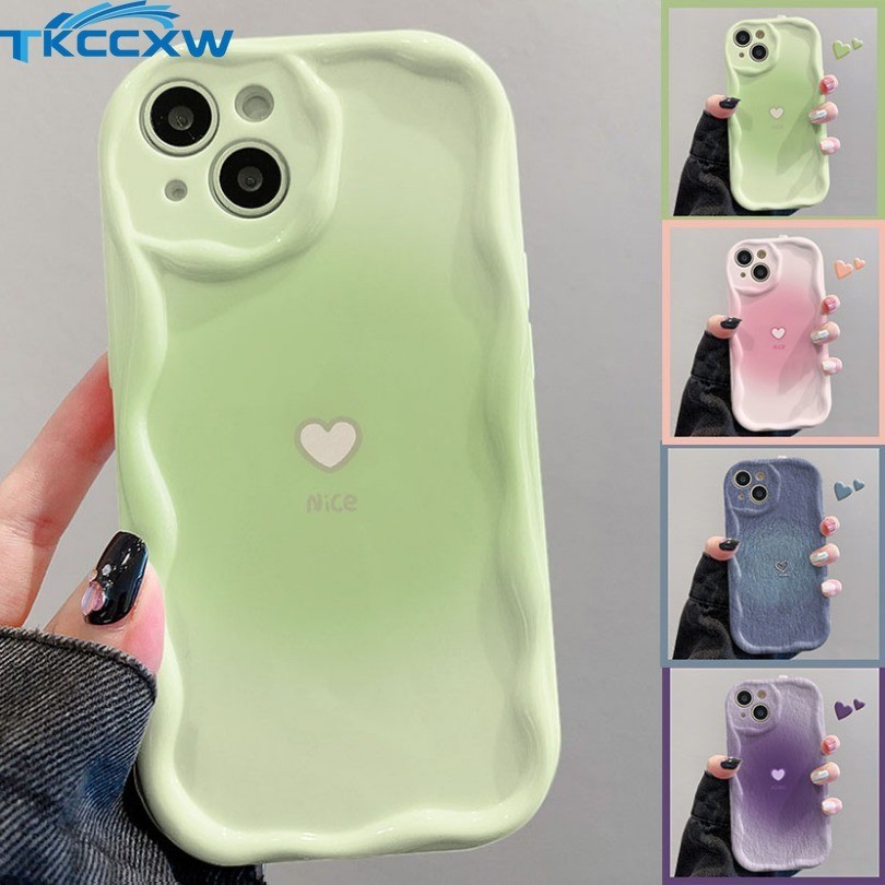 Dành Cho Samsung Galaxy A55 A54 A53 A52 A52S A51 A50 A50S A30S A35 A34 A33 A32 A25 A24 A23 A22 INS Cặp Đôi Sóng Chuyển Đổi Trái Tim Tình Yêu Ốp điện thoại Mềm