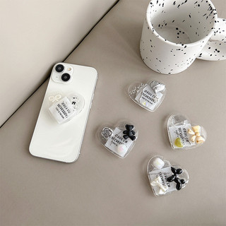 Clear Bow Round Solid Back Sticker Màu trơn Grip Griptok Giá đỡ điện thoại