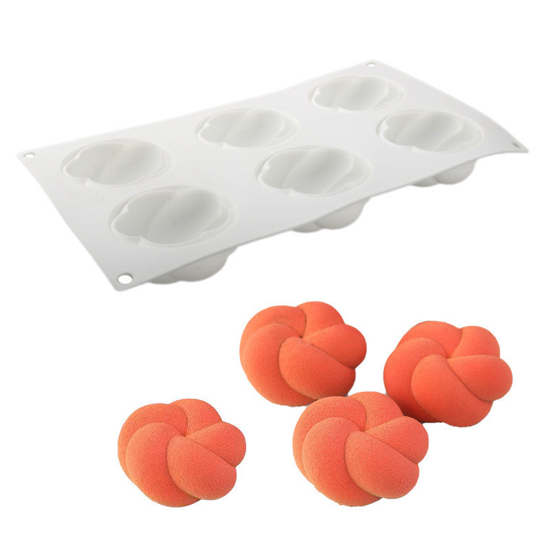 6 Khoang Năm Mặt Dây Xoắn Silicon Mousse Khuôn Xoắn Uốn Cong Và Bánh Sô Cô La Món Tráng Miệng Khuôn Xà Phòng Handmade Nến Khuôn DIY Dụng Cụ Nướng Bánh