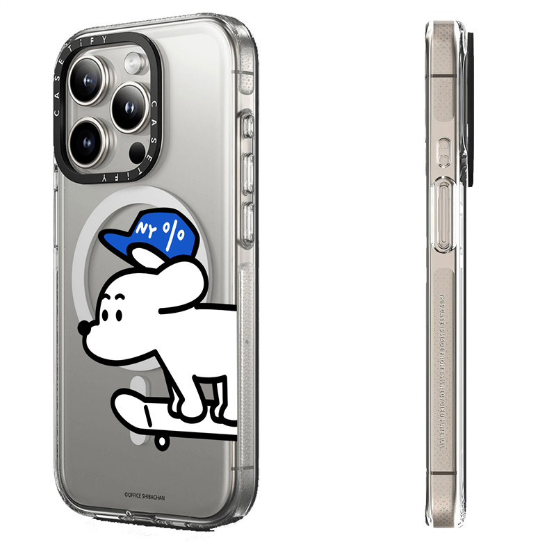 Casetify X Skater JOHN Series Ốp Lưng Trong Suốt Hút Từ Tính Trong Suốt Cứng Acrylic Lưng TPU Edge Ốp Lưng Điện Thoại Ốp Lưng Tác Động Cho Apple IPhone 13 14 15 Pro Max Có Hộp