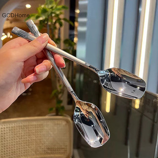 Gcdhome Thìa Inox Làm Dày Tay Cầm Dài Thìa Canh Cho Nồi Nóng Thìa Nhà Bếp Bộ Đồ Ăn Nấu Ăn Đồ Dùng HOT