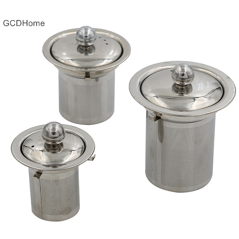 Gcdhome Lưới có thể tái sử dụng Máy lọc trà Lá Bộ lọc gia vị bằng thép không gỉ cho ấm trà HOT