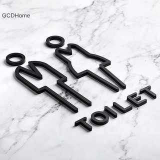 Gcdhome Acrylic Nhà Vệ Sinh Ký Tấm Tùy Chỉnh Cửa WC Dán Tường Nhãn Dán Đơn Giản Phòng Tắm Biển Hiệu Dành Cho Nam Nữ Vệ Sinh Chỉ Báo HOT