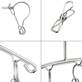 Huxuan 6-20 Miếng Thép Không Gỉ Quần Áo Sấy Móc Treo Chống Gió Quần Áo Giá Kẹp Tất Giặt Airer Móc Treo Tất Giá Đỡ RFT