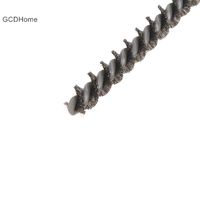 Gcdhome 1 / 6 Bàn chải làm sạch lỗ khoan 1 / 4 "Tay cầm lục giác Bàn chải dây thép không gỉ để làm sạch chống gỉ Cổng ống 8-19mm HOT