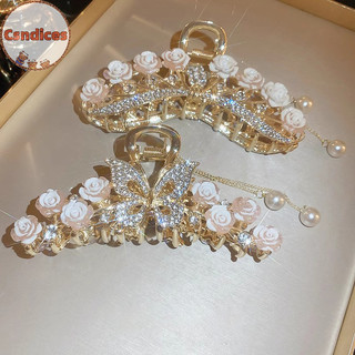 Csndices Ánh Sáng Kim Cương Giả Phong Lan sel Hoa Hồng Móng Vuốt Tóc Barrette Phụ Kiện Tóc VN