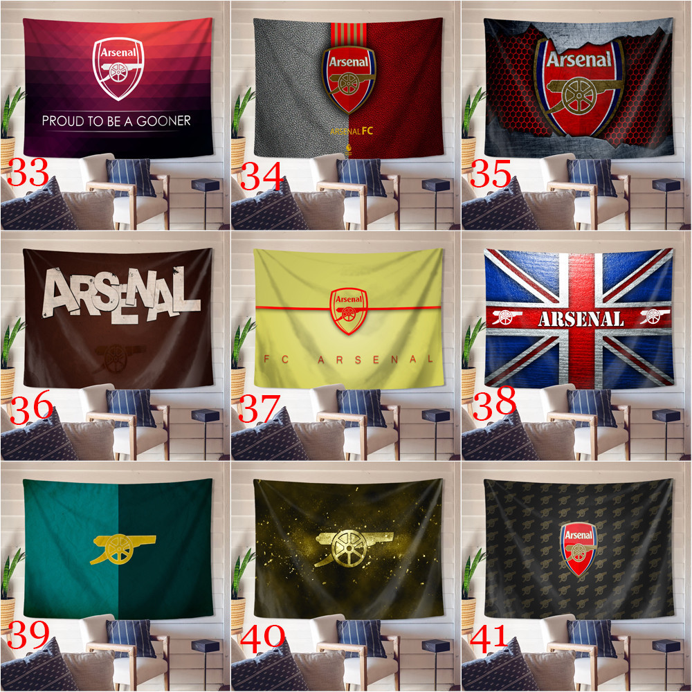 Arsenal F.C. Logo Tấm Thảm Treo Tường Có Kẹp Tấm Thảm Polyester Phòng Ngủ Treo Tường Tấm Thảm Trang Trí Nhà Cửa