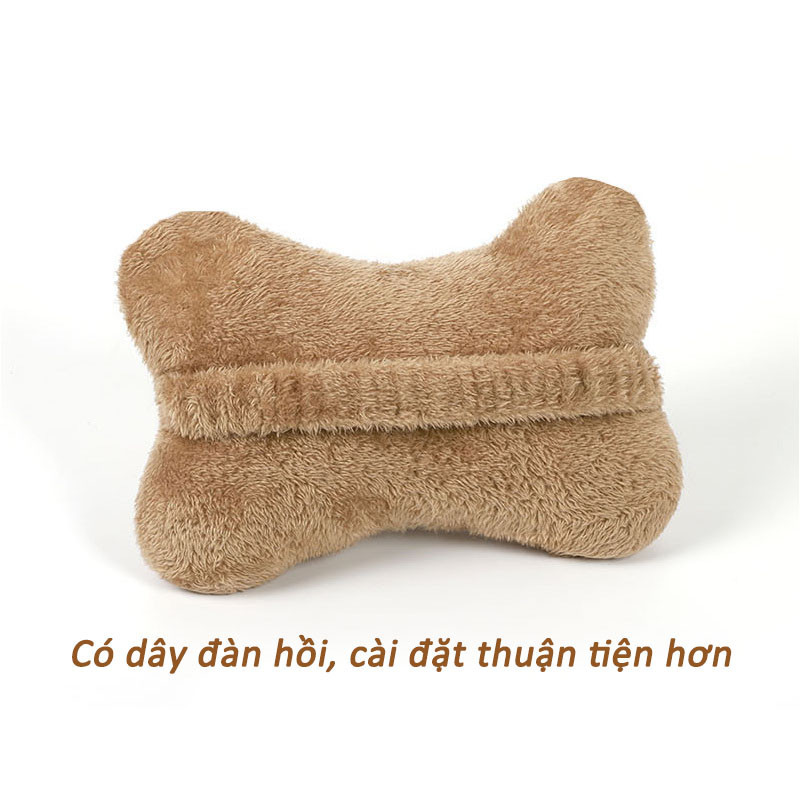 Cổ và eo gấu gối hoạt hình，Đệm Tựa Đầu Ghế Ô Tô Vải Lông Dễ Thương，Gối sang trọng, nội thất xe hoạt hình