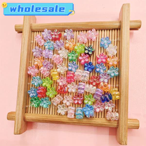 80 Chiếc 7 Mm Hoa Mai Hạt Rời AB Mạ Acrylic Miếng Đệm Trang Sức Làm DIY Handmade Phụ Kiện Vòng Cổ Hỗn Hợp