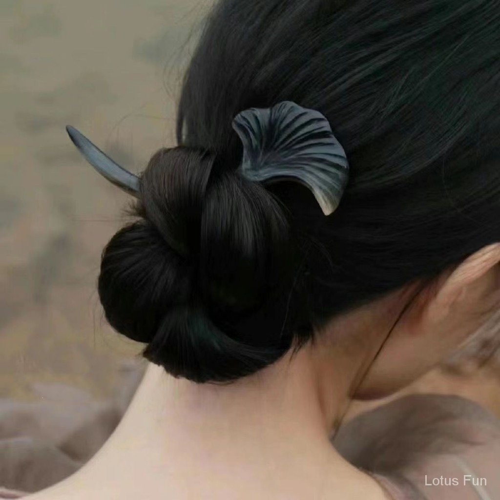 Kẹp Tóc Lá Ginkgo Độc Đáo Cong Thanh Lịch Sườn Xám Phụ Kiện Thu Đông Mới Trung Quốc Đơn Giản Hàng Ngày Kẹp Tóc