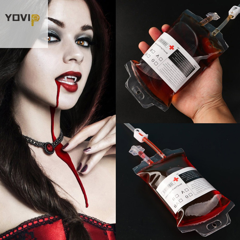 Yovip 350ml PVC Có Thể Tái Sử Dụng Năng Lượng Máu Túi Uống Halloween Ma Cà Rồng Túi Đạo Cụ VN