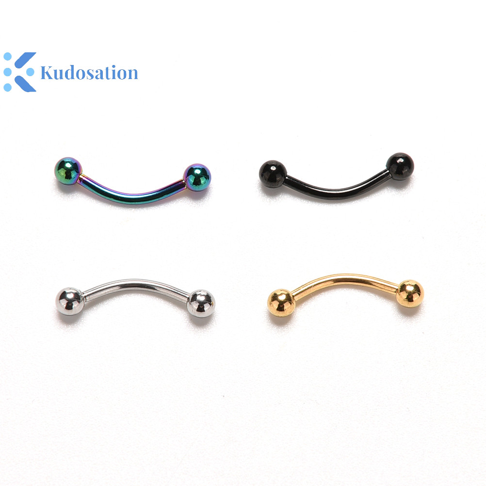 Kudosation Thép không gỉ cong Barbell Vòng lông mày Trang sức cơ thể lông mày
