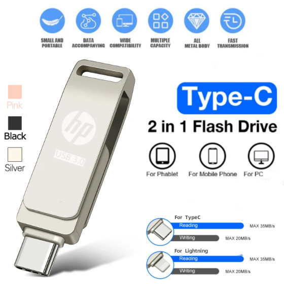 Ổ đĩa Flash HP Usb Pendrive 1TB Otg Loại C 2 trong 1 iXpand Ổ đĩa Flash ...