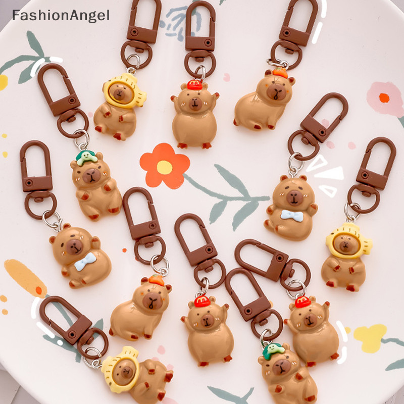 FashionAngel Anime Dễ Thương Capibala Nhựa Móc Khóa Vui Nhộn Thời Trang Móc Khóa Dành Cho Nữ Cô Gái Hoạt Hình Ba Lô Mặt Dây Chuyền Phụ Kiện Quà Tặng TH