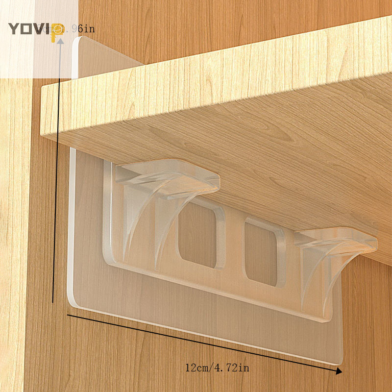Yovip 2 Chiếc Kệ Dính Hỗ Trợ Chốt Cho Nhà Bếp Phòng Ngủ Tủ Quần Áo Kệ Hỗ Trợ Kẹp Treo Tường Miếng Dán Giá Đỡ VN