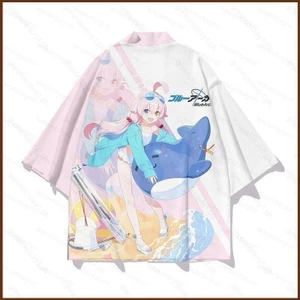 Blue Archive Takanashi Hoshino Áo thun mùa hè tay khuỷu tay quần short kimono cosplay
