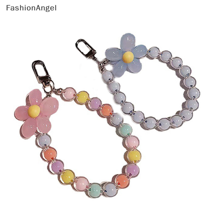 Fashionangel 1Pc Hoa Nhiều Màu Sắc Đính Hạt Điện Thoại Di Động Dây Đeo Quyến Rũ Dây Xích Nữ Cô Gái TH
