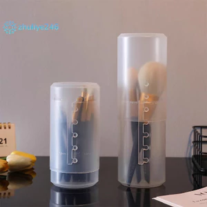 < zhuliye246 > Hộp đựng cọ trang điểm bằng nhựa trong suốt Hộp đựng mỹ phẩm du lịch Túi đựng cốc Bảo quản chống thấm nước Chống bụi