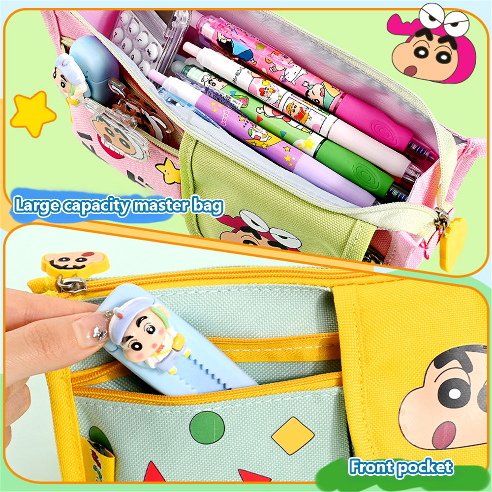 Ảnh Aubess [Quà tặng] Hộp đựng bút chì Crayon Shin-Chan dung tích lớn cho học sinh Hộp đựng bút chì chống nước dễ thương Túi đựng đồ dùng học tập hoạt hình 2