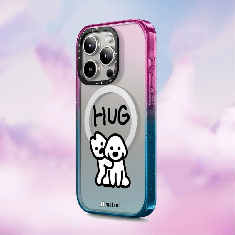 Casetify X Hug Black Edge Peach Haze Cotton Candy Collection Clear Hard Case cho Apple iPhone 12 13 14 15 16 Pro Max Plus có hộp