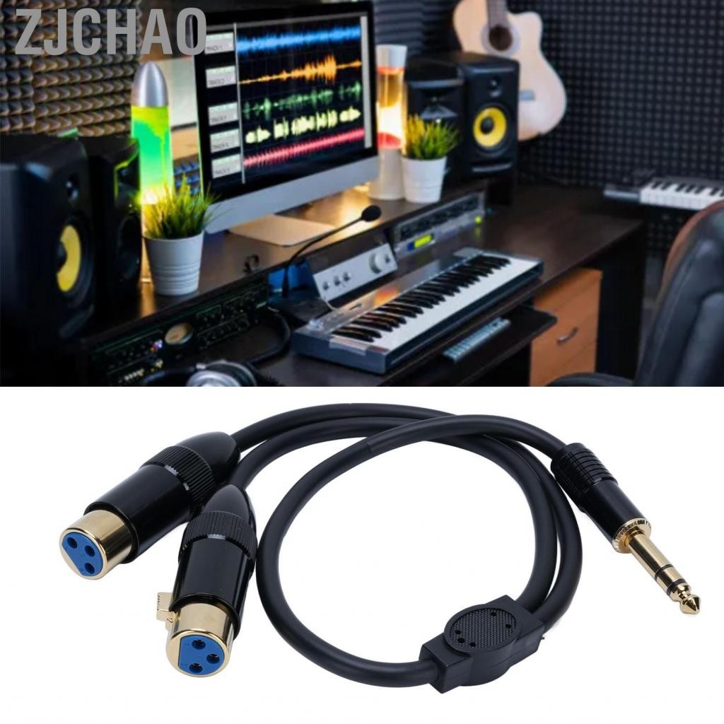 Zjchao Dual XLR nữ đến 1/4 inch 6,35mm STEREO Y STEO STLLE