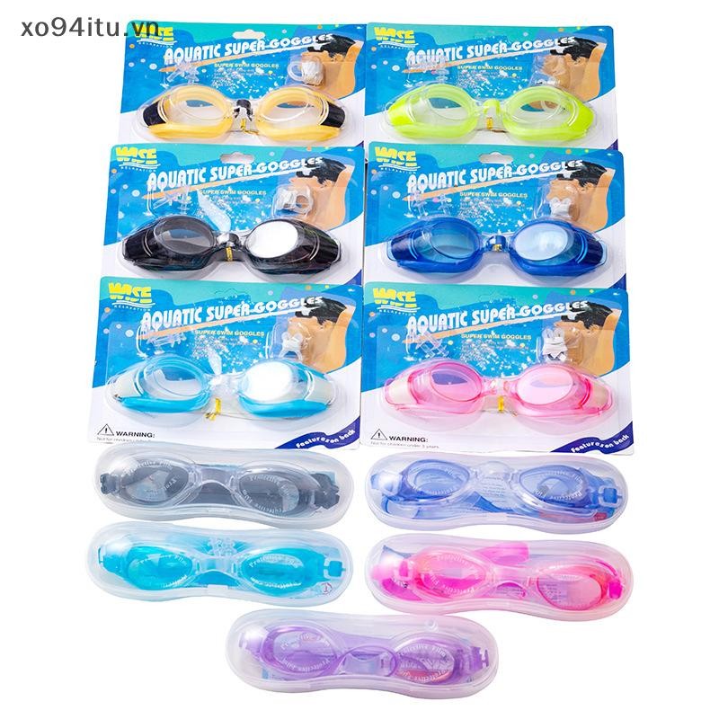 Xoitu Kính bơi chống sương mù HD chống nước Bể bơi thể thao dưới nước có thể điều chỉnh Người lớn Trẻ em Silicone Lặn lướt sóng Kính mắt có hộp VN