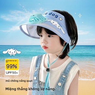 Mũ che nắng quạt mini Kuromi cho bé chống tia UV UPF50+