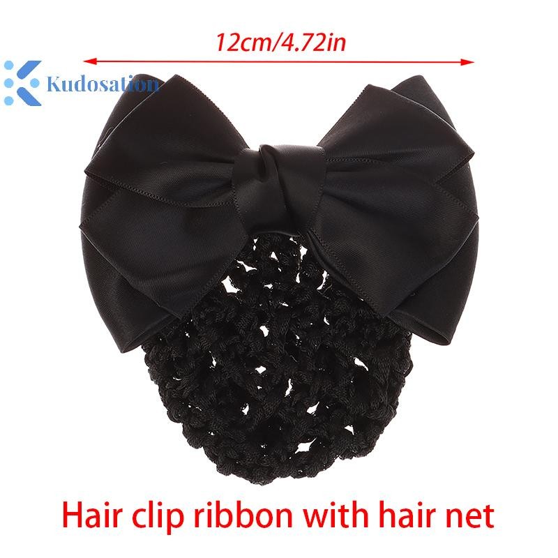 Kudosation Nữ Nơ Barrettes Ruy Băng Y Tá Khách Sạn Bưu Chính Ngân Hàng Tiếp Viên Kẹp Tóc Snood Net Bun Hairgrips