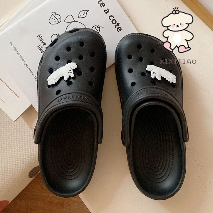 Xixitiao Dép Dép Mùa Hè EVA Hoạt Hình Mới Giày Lỗ Dễ Thương Sinh Viên Thường Ngày Mặc Ngoài Trời Đế Mềm Giày Đi Biển ins Hợp Thời Trang